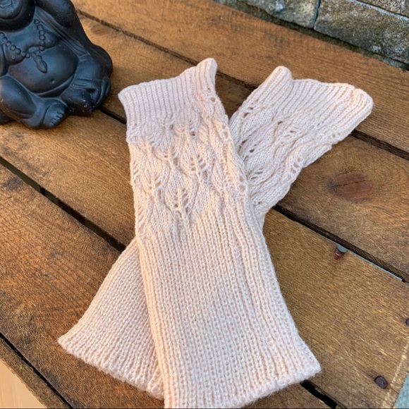 ✨OPEN WEAVE KNIT HAND WARMER FINGERLESS GLOVES W/THUMBHOLES - Picture 3 of 4